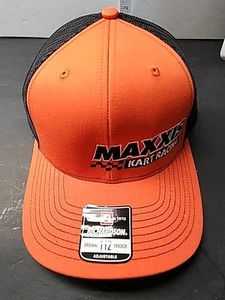 NWT Maxxis Snapback Cap OSFA Unisex Black/Orange Kart Racing 112 Trucker - Picture 1 of 4