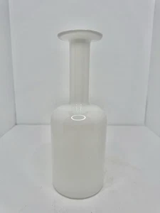 Vintage MCM Kastrup Holmegaard 10.25” White cased glass Vase Otto Bauer W/label - Picture 1 of 4