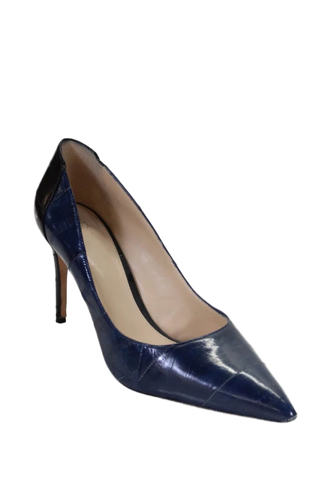 Alexandre Birman Mujer Cuero Bloque de Color Punta Tacones Altos Azul Talla 9 Foto 1 de 4