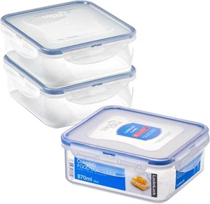 LocknLock Classic Square Airtight food storage container box BPA Free 870 3 Pack - Picture 1 of 3
