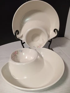 PFALTZGRAFF tea rose Chip and Dip Serving Dish set of 2 - Picture 1 of 4