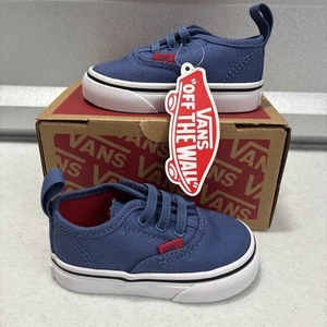 Scarpe VANS autentiche in pizzo a V blu taglia BAMBINO 4 NUOVE - Foto 1 di 12