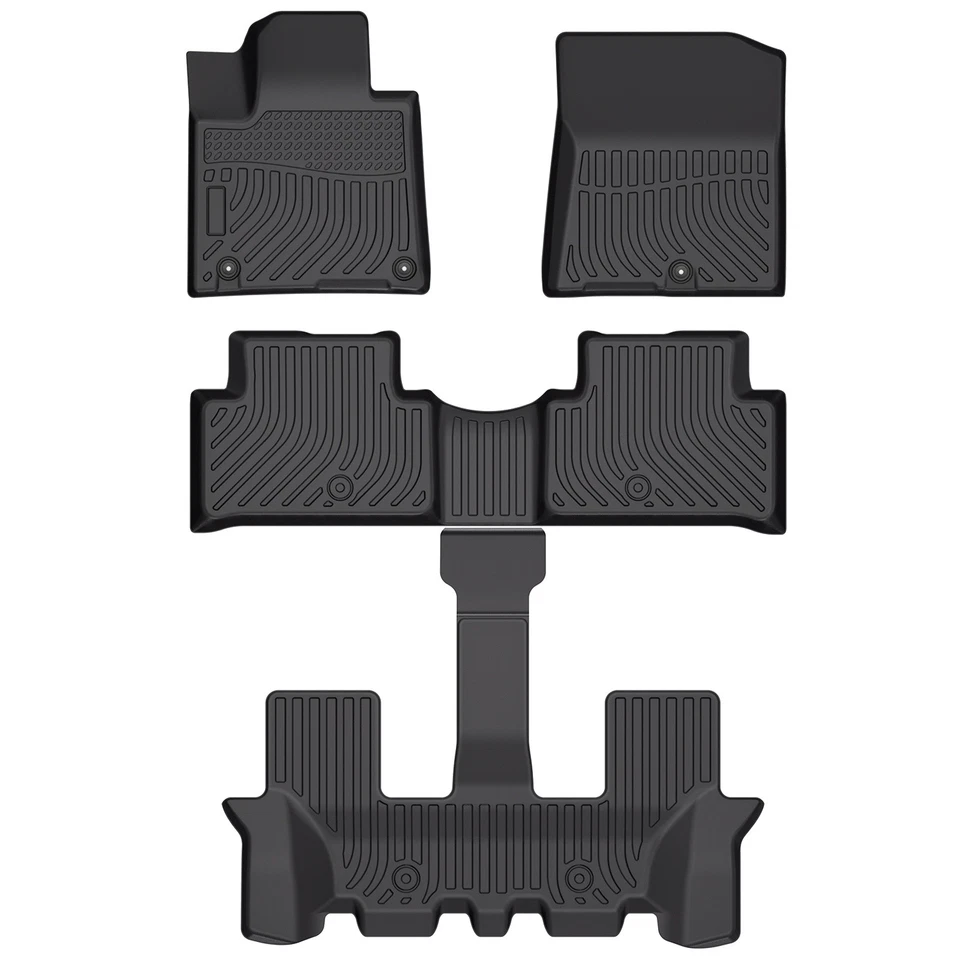 Floor Mats 3 Rows Liner Carpets For 2021-2025 Kia Sorento TPE Rubber All Weather Foto 1 de 4
