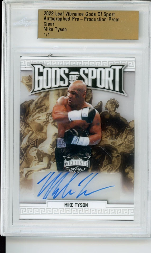 2022 Leaf Vibrance MIKE TYSON Clear AUTO Encased Autograph Proof 1/1 - Image 1 of 1