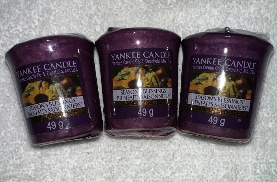 JUEGO DE 3 VELAS YANKEE - Seasons Season’s Blessings DIFÍCIL DE ENCONTRAR Foto 1 de 1