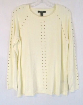 Suéter Dennis Basso Cuello Redondo Embellecido Medio Marfil A369859 Mujer YS1 Foto 1 de 4