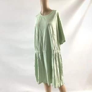 Old Navy Dress Women’s Size 2X Green 100% Cotton Short Sleeve Kimono Knee Length - Picture 1 of 5