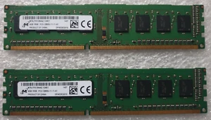 Micron DDR3 8GB 2x4GB RAM Memory PC3-12800U 1600Mhz Desktop Pc 240pin 1.5v - Picture 1 of 1