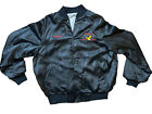 Rare Vintage 80s 90s Snap On Tools Satin Bomber Button Up Jacket Black USA Vtg