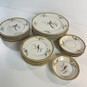 Vintage Theodore Haviland Limoges Peony Gold Plated 22 pieces - Picture 1 of 15