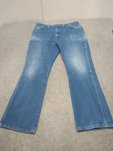 Rustler Regular Fit Straight Bule Jeans Men's 36x30 Black 5-Pocket worn Wash - Picture 1 of 10
