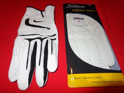 VINTAGE GOLF GLOVES TITLEIST PERMA-SOFT LEATHER X-LG & NIKE LEATHER - XXL  # 372 Cover