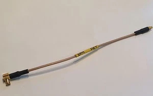 MCX RIGHT ANGLE PLUG TO MMCX PLUG RF ADAPTER MICRO COAX CABLE 16CM RG178 fd5b7 - Picture 1 of 1