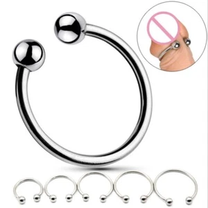 Dual Ball Cock Head Glans Penis Ring Sex Increase Orgasm for Men Stainless Steel - Picture 1 of 11