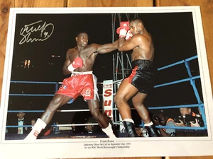 Frank Bruno Hand Signed 16x12 Boxing Photo Vs Oliver McCall 1995. WBC Champion. - Picture 1 of 1