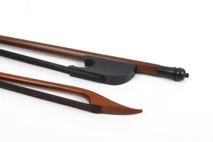 4/4 Baroque Violin Bow - Ebony Frog, Brazil Wood, Black Bow Hair, Straight - Picture 1 of 8