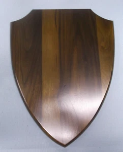 10 1/2 x 13 1/2 plaque shield solid walnut board lot of 9 trophy parts WTR1013 - Picture 1 of 4