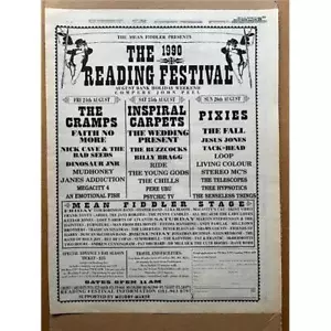 READING FESTIVAL 1990 CRAMPS/FAITH NO MORE/PIXIES/NICK CAVE (B) POSTER SIZED ori - Imagen 1 de 1
