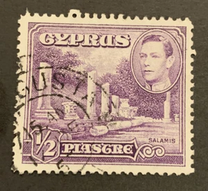 1938 George VI 1/2pi Violet FU Cyprus Commonwealth Stamp - Picture 1 of 2