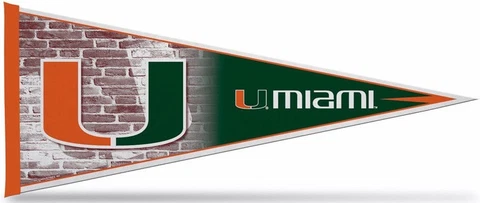 NCAA Miami Hurricanes 12" x 30" Pennant, NEW Cover