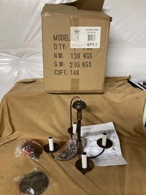 NUEVO Trans Globe Lighting #9014 Tradicional cuatro bombillas 15” luz de techo, bronce Foto 1 de 4