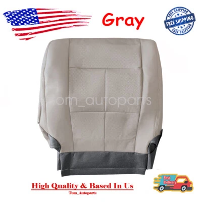 Driver Bottom Perforated Leather Seat Cover Gray For 2007-2014 Lincoln Navigator - Image 1 of 4