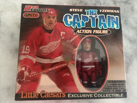 Steve Yzerman The Captain Action Figure, Detroit Red Wings Hockey Little Caesars Cover