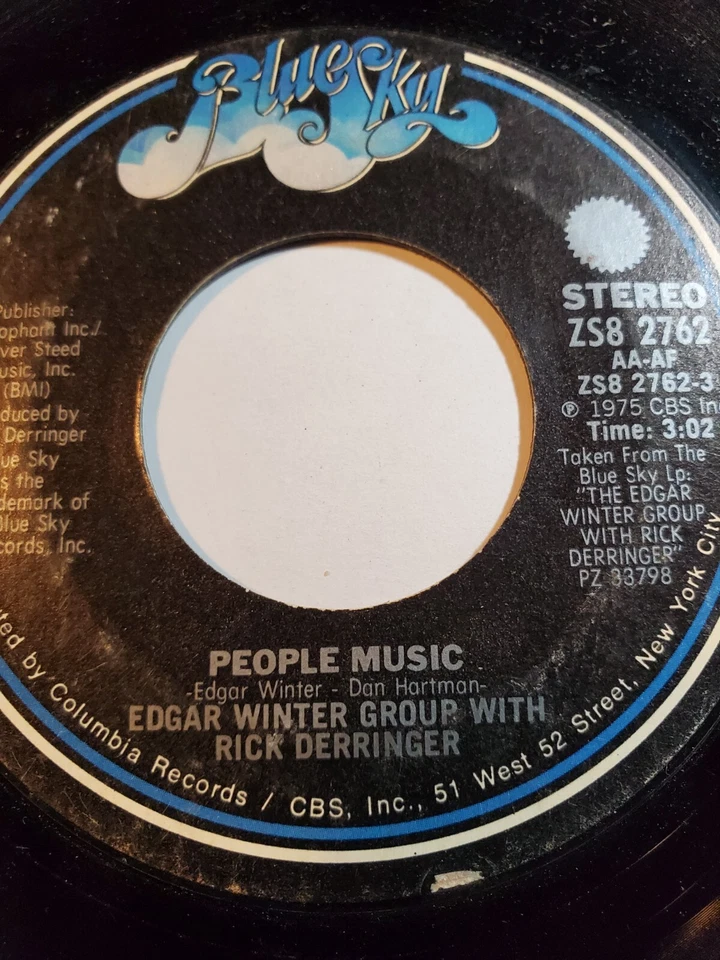 Edgar Winter Group ~ People Music/ Cool Dance-Blue Sky GOOD+ F79C Foto 1 de 1