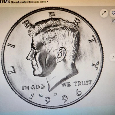 (1) 1996-D Kennedy Half Dollar Bu Uncirculated Condition - Image 1 of 2