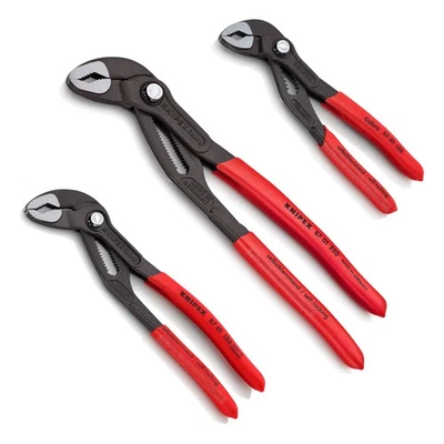 KNIPEX Cobra-Wasserpumpenzangen-Satz - 3-tlg. Zangen-Set - 87 01 150/180/250 mm - Bild 1 von 4