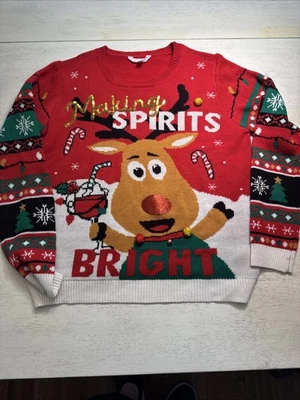 Rudolph Women's Red Christmas Sweater 2XL Making Spirits Bright Holiday XXL - Image 1 of 4