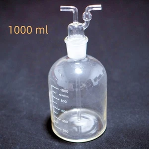Lab glass wash bottle washing bottle 1000 ml, laboratory glass supplier - Picture 1 of 4