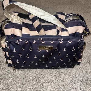 JuJuBe Be Prepared DIAPER BAG BACKPACK Admiral Blue Nautical - Picture 1 of 12