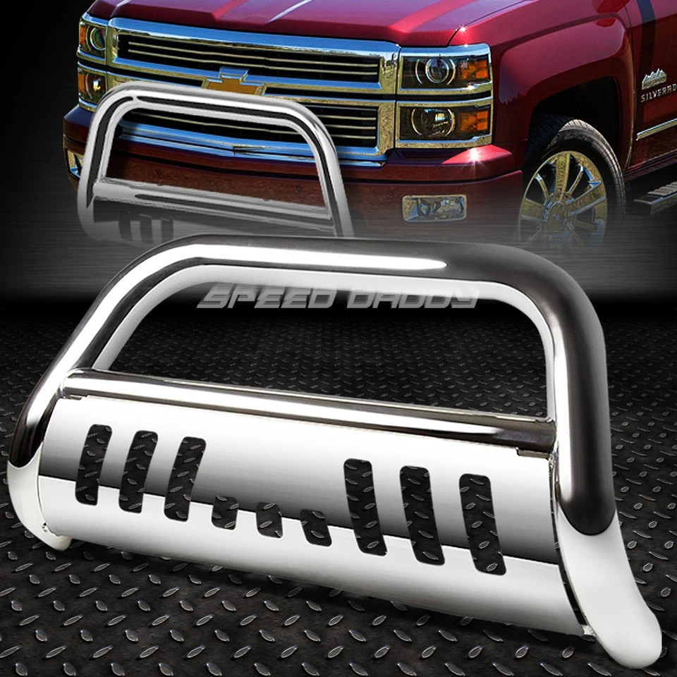 PARA 99-07 CHEVY SILVERADO/SIERRA 1500 CROMO BULL BAR EMPUJE PARACHOQUES REJILLA PROTECTOR Foto 1 de 4
