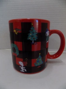 Snoopy Christmas Mug Large Ceramic Peanuts HTF NOS - Picture 1 of 5