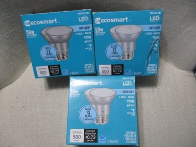 3 - 2 packs EcoSmart 50-Watt PAR20 Dimmable LED Light Bulb Daylight 1006 248 283 - Image 1 of 4