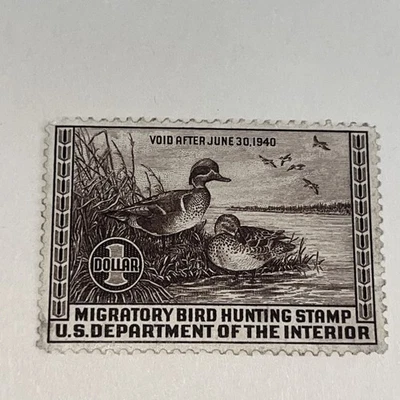 RW6 Federal Duck Hunting Stamps MNH, OG, 1939 Migratory Bird Hunting Stamp - Image 1 of 2