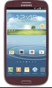 Samsung Galaxy S3 (Network Unlocked) Red Android 16GB 8MP Camera Cell Phone 9/10 - Picture 1 of 3