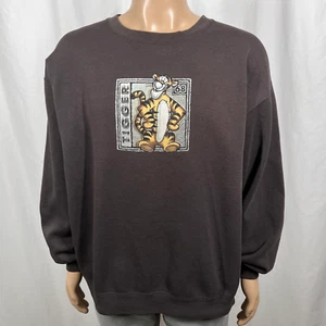 Vintage Y2K/00s The Disney Store XL Gray Winnie The Pooh "Tigger 68" Sweatshirt - Picture 1 of 8