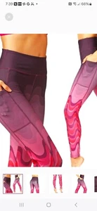 CodeFit Top Trend Unique Wave Ombre Pattern Leggings. Purple/Pink L - Picture 1 of 12
