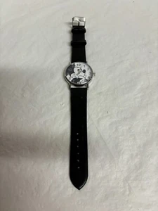 Reloj de cuarzo Mickey Mouse negro/blanco gran número correa negra - Imagen 1 de 4