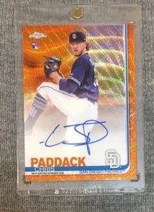 Chris Paddack 2019 Topps CHROME #D /25 ORANGE AUTO REFRACTOR RC ROOKIE LOGO HOT! - Picture 1 of 3