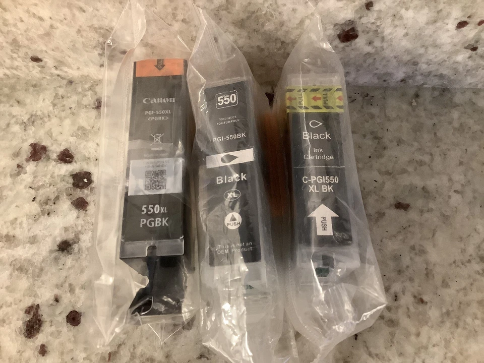 3 NEW CANON PGI BLACK 550XL INK CARTRIDGES - Image 1 of 1