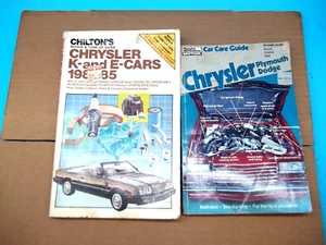 Mech de Chilton / Popular. Coches Chrysler K y E manuales 1981-85 #7163 (TS-120) - Imagen 1 de 4