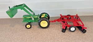 Ertl John Deere Tractor w/ Front End Bucket Loader Disc Harrow Diecast 1:16 - Picture 1 of 15