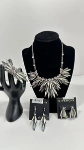 Givenchy Hematite Multi Cluster Statement 1xNecklace 2x earrings, and 1xbracelet - Picture 1 of 13