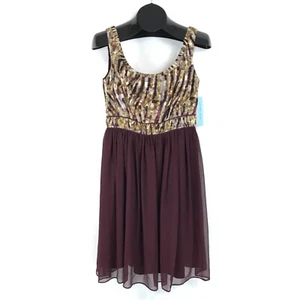 NEW Antonio Melani Khyla Dress Women's Size 6 Autumn Harvest Lined Chiffon Zip - Picture 1 of 17