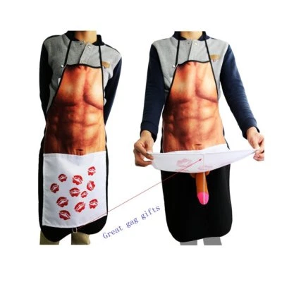 Sexy Muscle Man  Prank Gag Dirty pxx Apron Novelty Cooking Grilling BBQ - Image 1 of 4