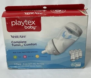 Playtex Baby VentAire, Anti-Colic ,6 Oz, 3 Bottles NEW Unused 0-3 Mo Slow - Picture 1 of 10
