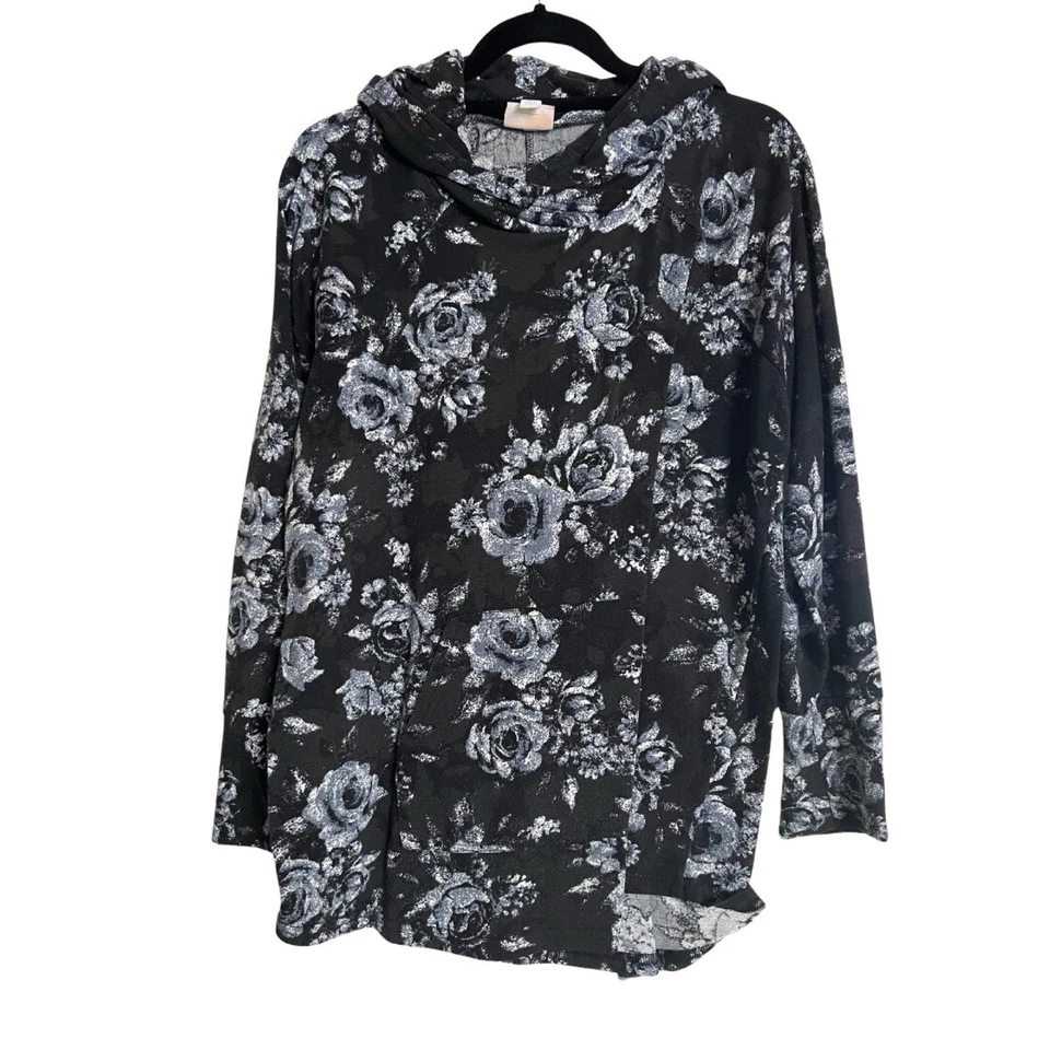 Lularoe Ámbar XL Negro Diseño Floral Foto 1 de 1